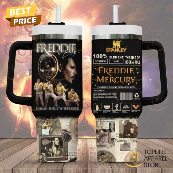 Freddie Mercury The Man – The Myth – The Legend Tumbler With Handle And Straw