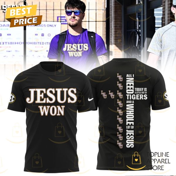 LSU Tigers Jesus Won 3D T-Shirt – Black