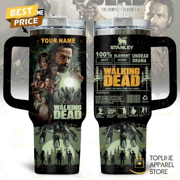 Personalized The Walking Dead Fight The Dead Fear The Living Tumbler With Handle And Straw