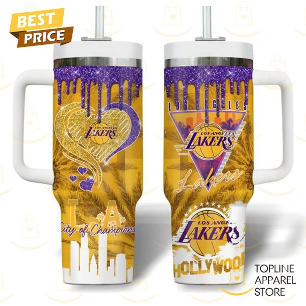 Los Angeles Lakes City Of Champions Tumbler With Handle And Straw