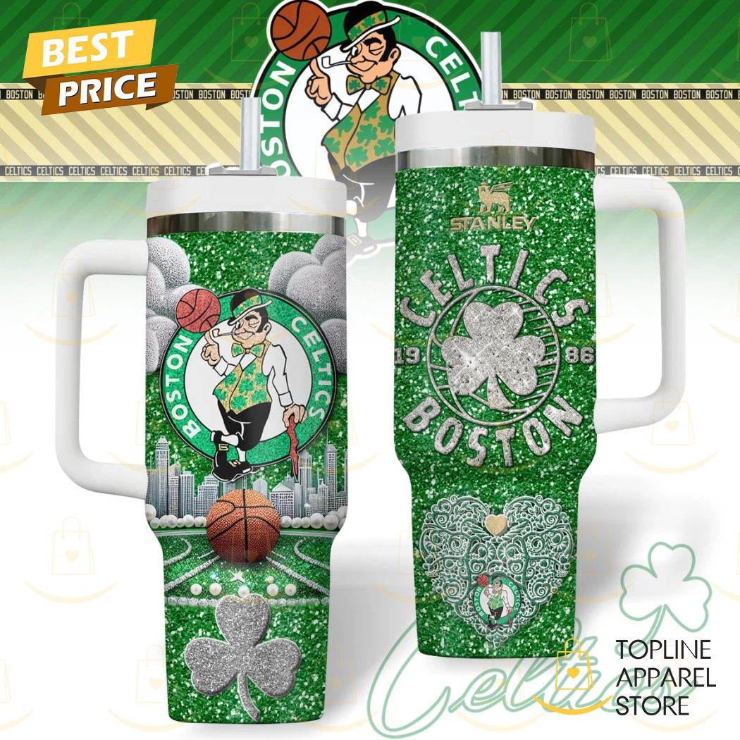 Boston Celtics 1986 Tumbler With Handle And Straw Boston Celtics 1986 Tumbler With Handle And Straw