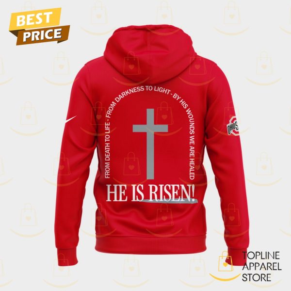 Ohio State Buckeyes Football 2025 JESUS WON He Is Risen Red Hoodie