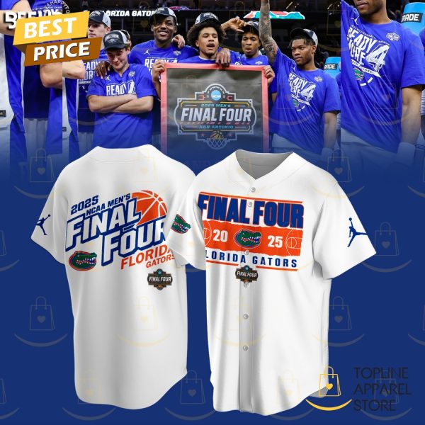 2025 NCAA Mens Basketball Tournament March Madness Final Four Regional Champions Florida Gators Baseball Jersey – White