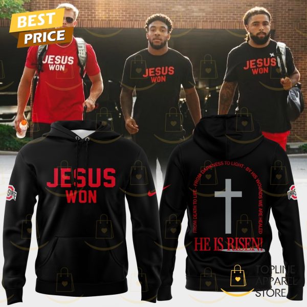 Ohio State Buckeyes Football 2025 JESUS WON Black Hoodie