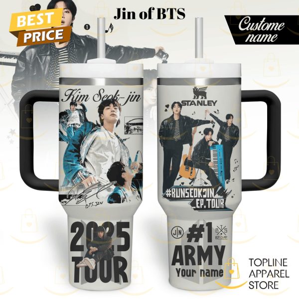Personalized  BTS Jin Run Seokjin 2025 Tour Tumbler With Handle And Straw