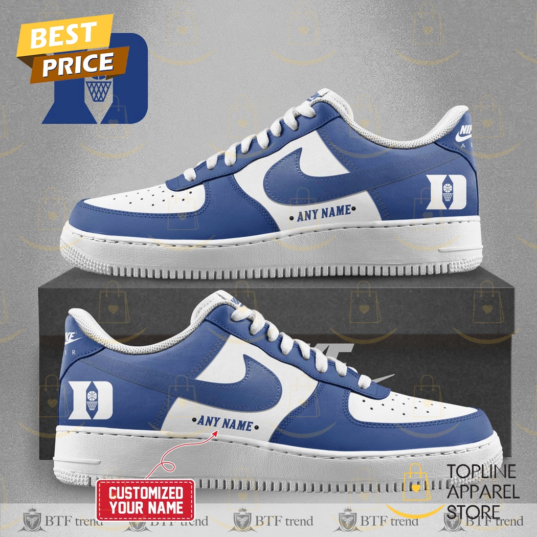 Personalized Duke Blue Devils Men Basketball Air Force 1 Sneaker Personalized Duke Blue Devils Men Basketball Air Force 1 Sneaker