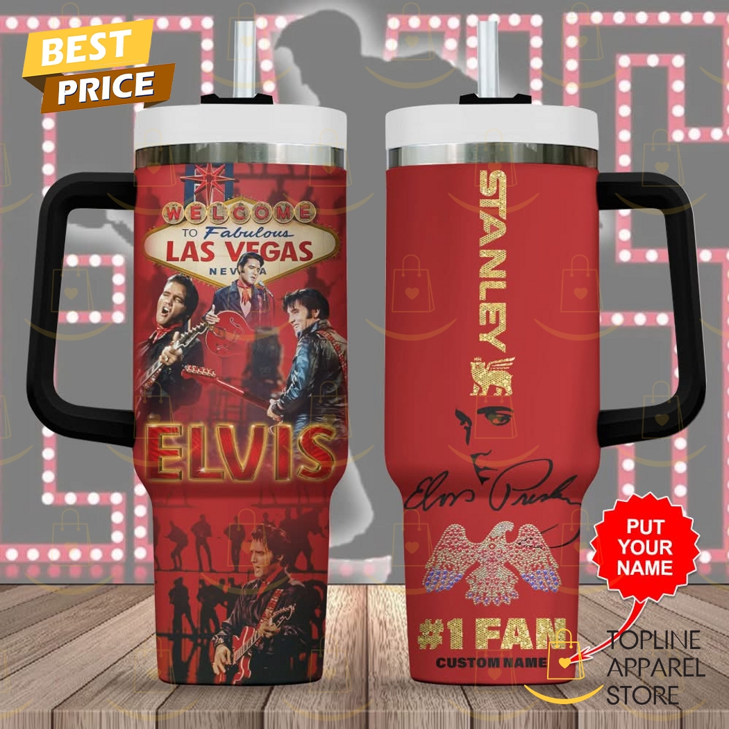 Personalized Elvis Presley Welcome To Fabulis Las Vegas Tumbler With Handle And Straw Personalized Elvis Presley Welcome To Fabulis Las Vegas Tumbler With Handle And Straw