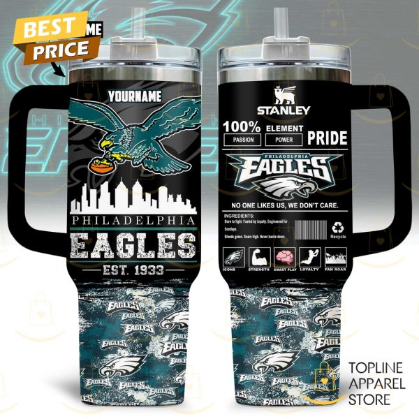 Personalized Philadelphia Eagles No One Likes Us, We Dont Care Tumbler With Handle And Straw