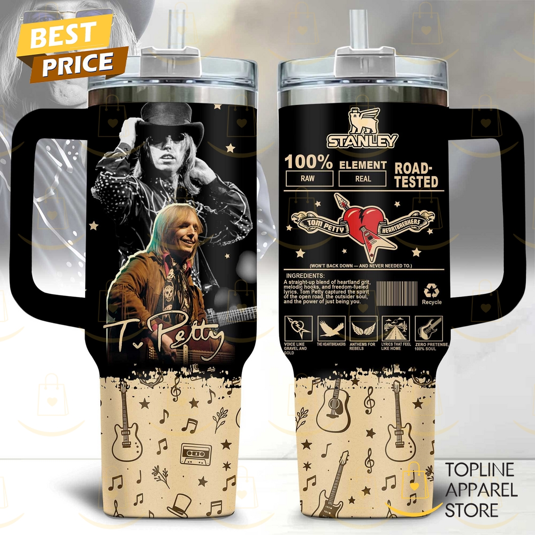 Tom Petty Heartbreakers Beach Party Tumbler With Handle And Straw Tom Petty Heartbreakers Beach Party Tumbler With Handle And Straw