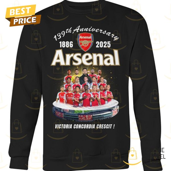 Arsenal 139th Anniversary 1886-2025 Victoria Condordia Crescit Unisex T-Shirt