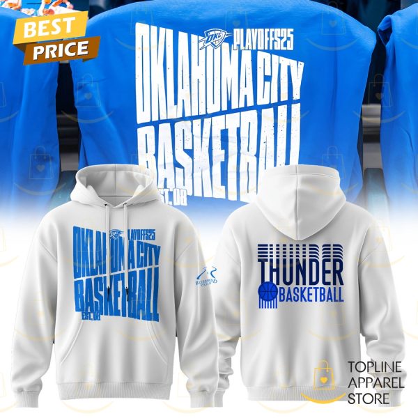 2025 Oklahoma City Thunder Playoff Hoodie – White