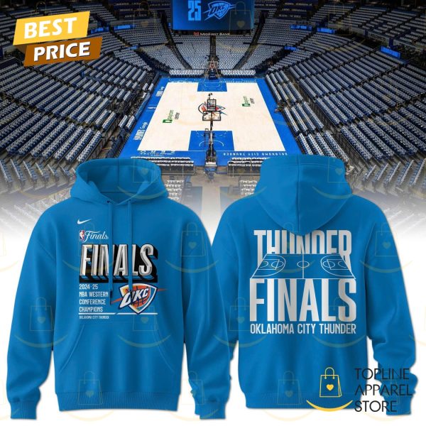 2025 Western Conference Champions Oklahoma City Thunders Finals Hoodie – Blue