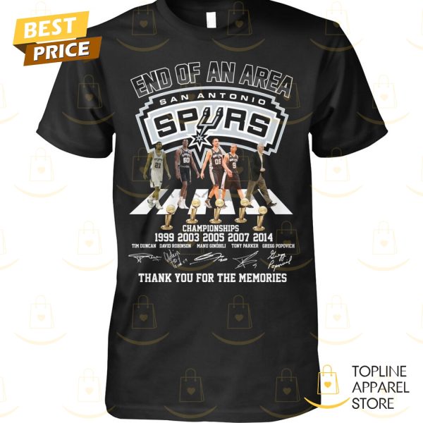 End Of An Era San Antonio Spurs Championship 1999 2003 2005 2007 2014 Signature Thank You For The Memories Unisex T-Shirt