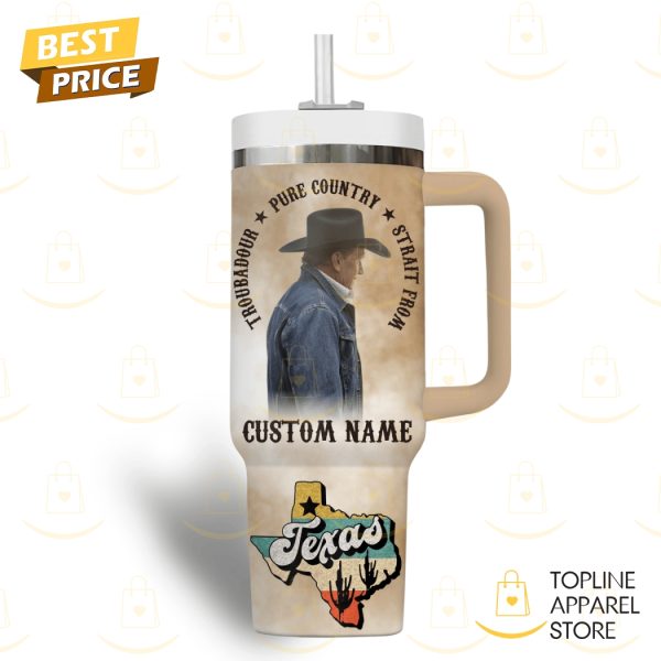 Personalized George Strait Amarillo By Morning King Of Country Tumbler With Handle And Straw