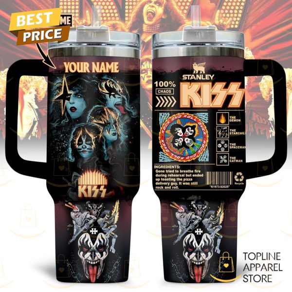 Personalized KISS Band Tumbler With Handle And Straw