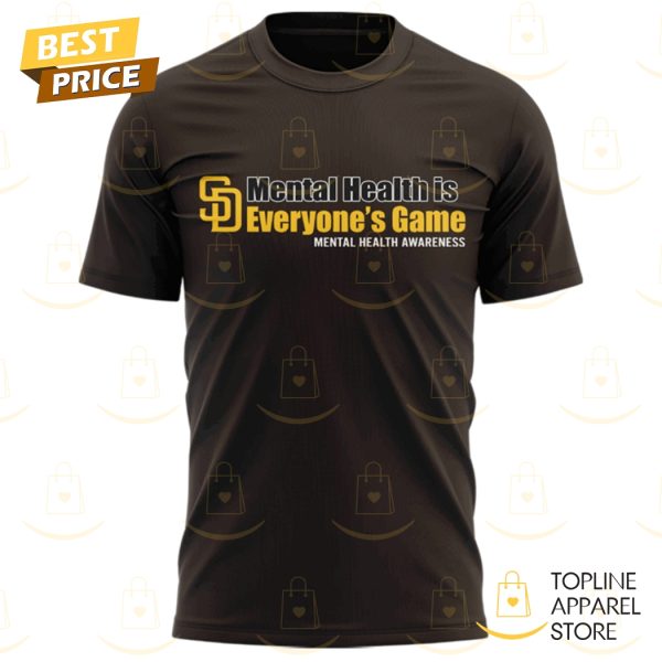 San Diego Padres Mental Health Is Everyone Game 3D T-Shirt