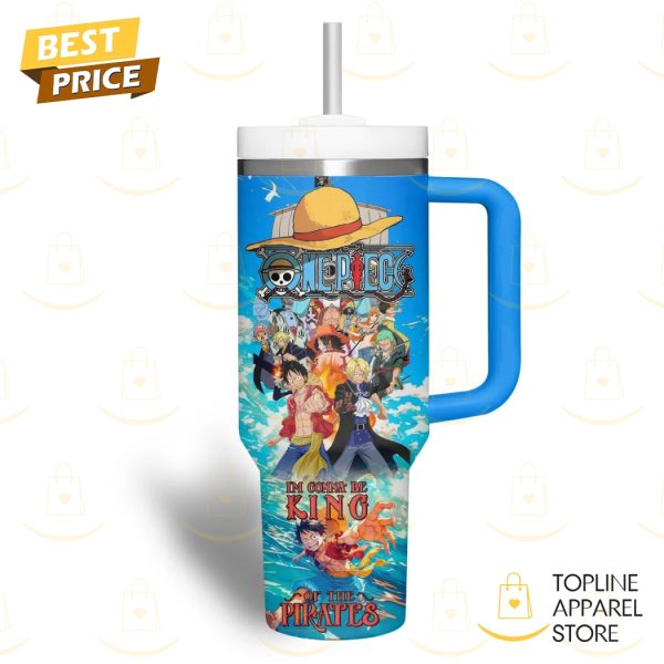 Personalized One Piece Im Gonna Be King Tumbler With Handle And Straw