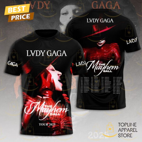 Lady Gaga The Mayhem Ball Tour 2025 3D T-Shirt