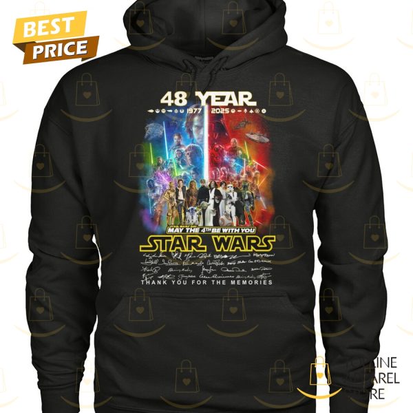 48 Years 1977-2025 Star Wars May The 4th Be With You Signature Thank You For The Memories Unisex T-Shirt
