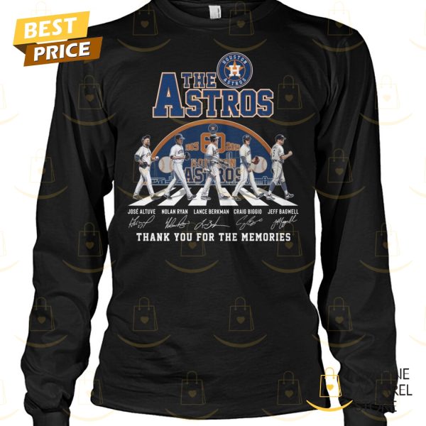 The Houston Astros 60 Years 1965-2025 Signature Thank You For The Memories Unisex T-Shirt