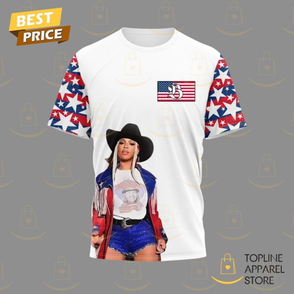Beyonce Proud To Be An American 3D T-Shirt – White
