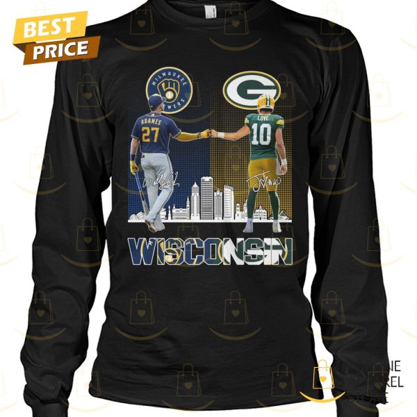 Wisconsin Milwaukee Brewers x Green Bay Packers Signature Unisex T-Shirt