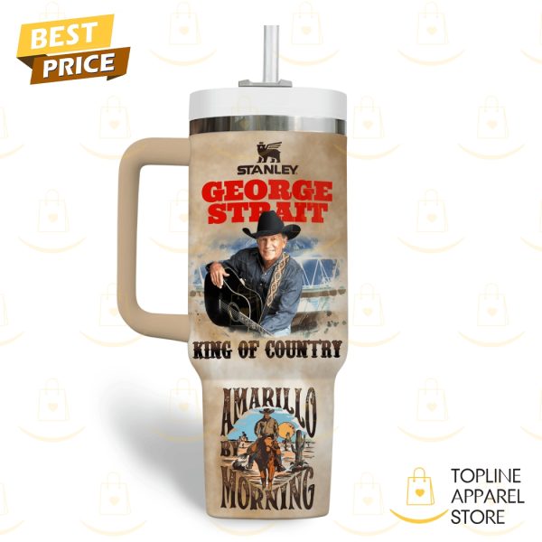 Personalized George Strait Amarillo By Morning King Of Country Tumbler With Handle And Straw