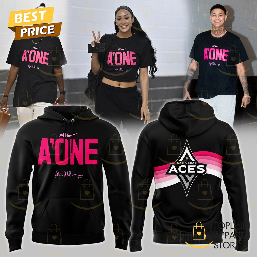 A Ja Wilson A ONE Las Vegas Aces Signature Hoodie - Black A Ja Wilson A ONE Las Vegas Aces Signature Hoodie - Black