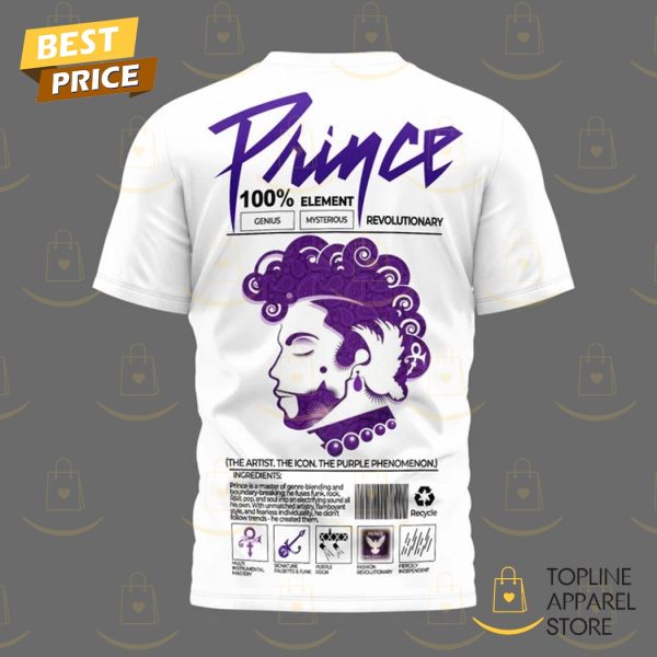 Prince Revolutionary The Artist The Icon The Purple Phenomenon 3D T-Shirt – White