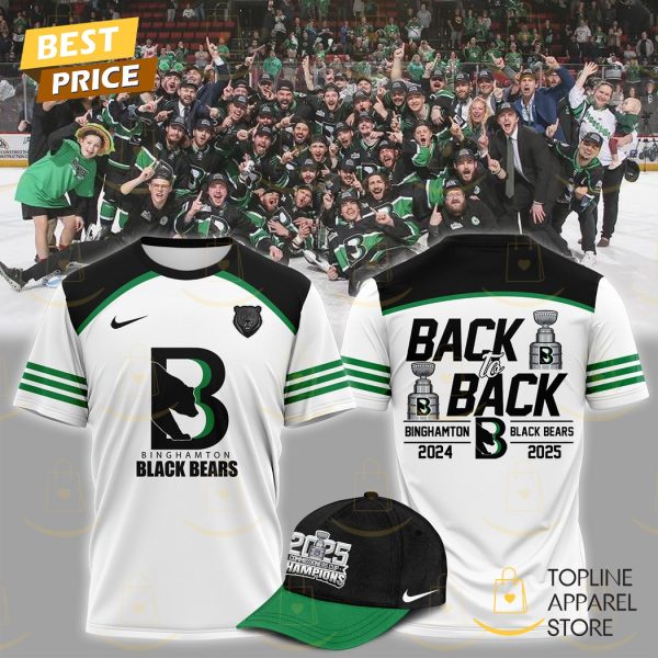 Binghamton Black Bears Back To Back Commissioners Cup Champions 2024-2025 3D T-Shirt
