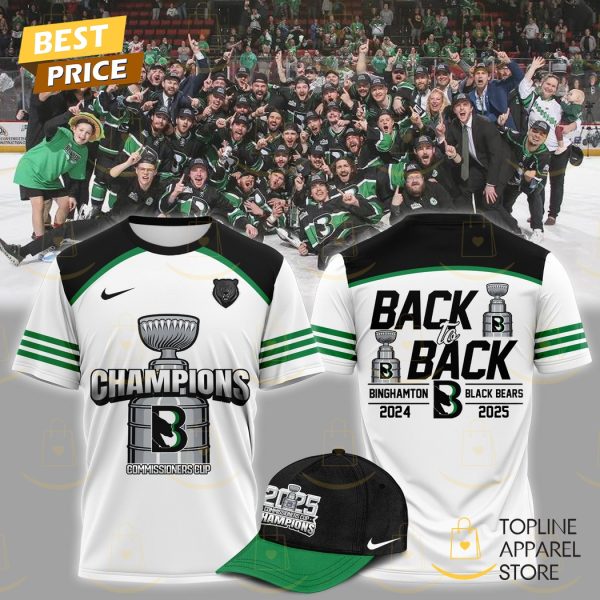 Binghamton Black Bears Commissioners Cup Champions Back To Back 2024-2025 3D T-Shirt
