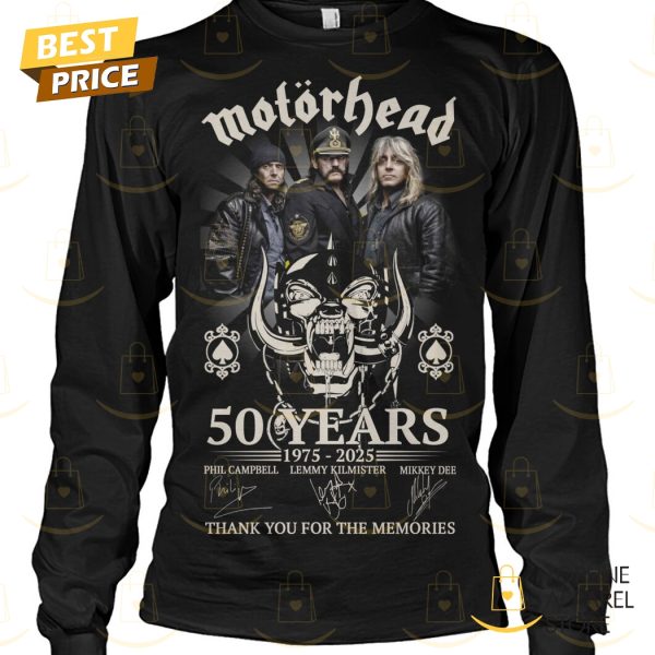 Motohead 50 Yeas 1975-2025 Signature Thank You For The Memories Unisex T-Shirt