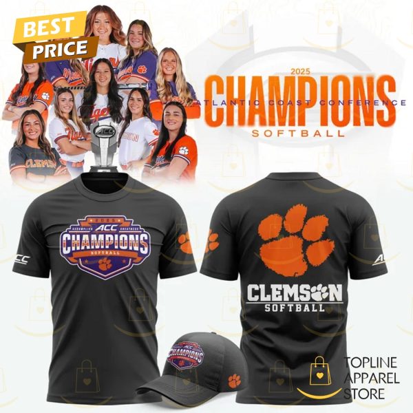 Clemson Tigers 2025 ACC Softball Conference Tournament Champions 3D T-Shirt – Black