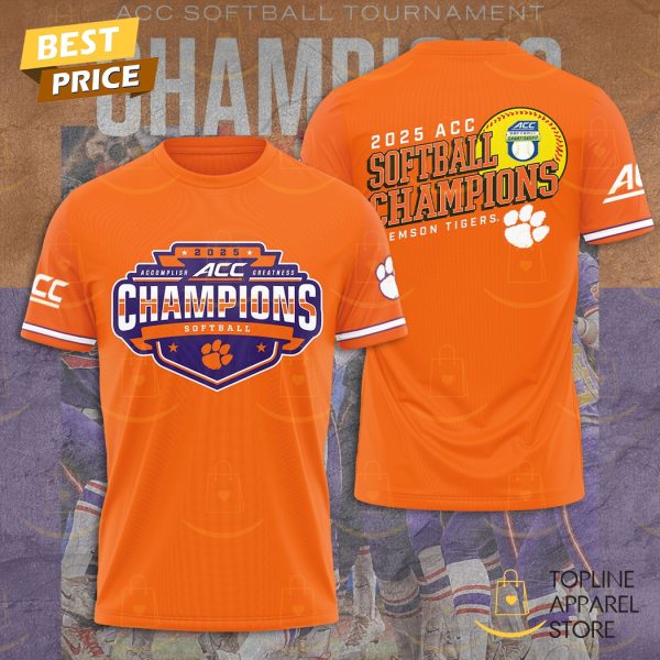 Clemson Tigers Womens Softball 2025 ACC Champions 3D T-Shirt