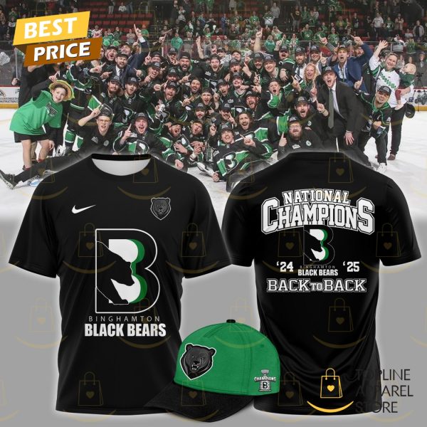 Commissioners Cup Champions Binghamton Black Bears 2024-2025 Back To Back 3D T-Shirt