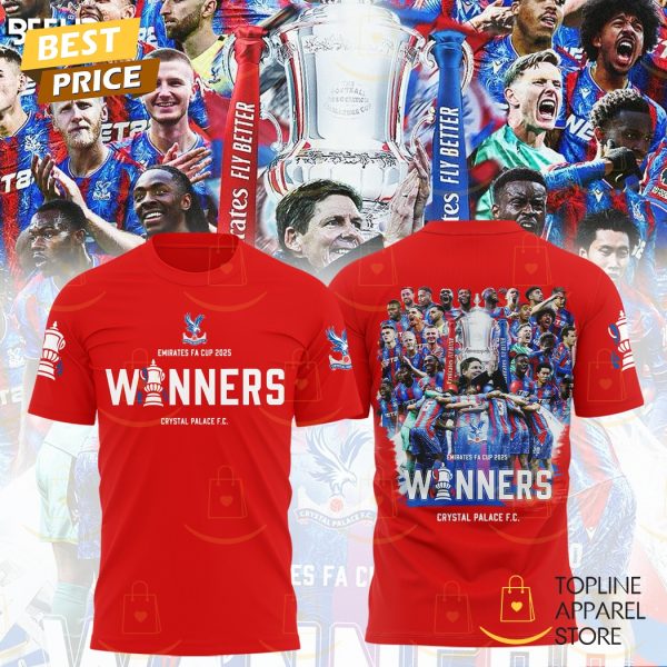 Crystal Palace F.C Emirates FA Cup Champions 2025 3D T-Shirt – Red