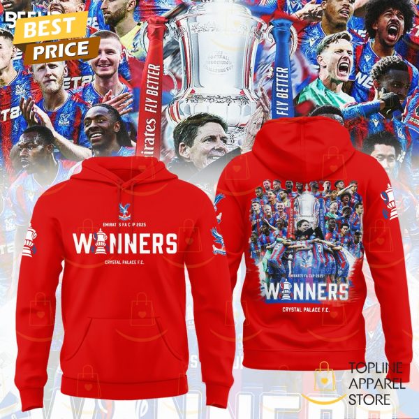 Crystal Palace F.C Emirates FA Cup Champions 2025 Hoodie – Red