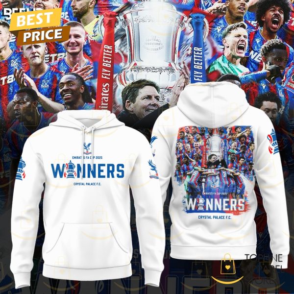 Crystal Palace F.C Emirates FA Cup Champions 2025 Hoodie – White