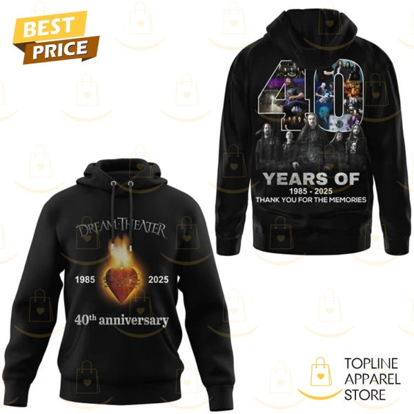 Dream Theater 40th Anniversary 1985-2025 Thank You For The Memories Hoodie