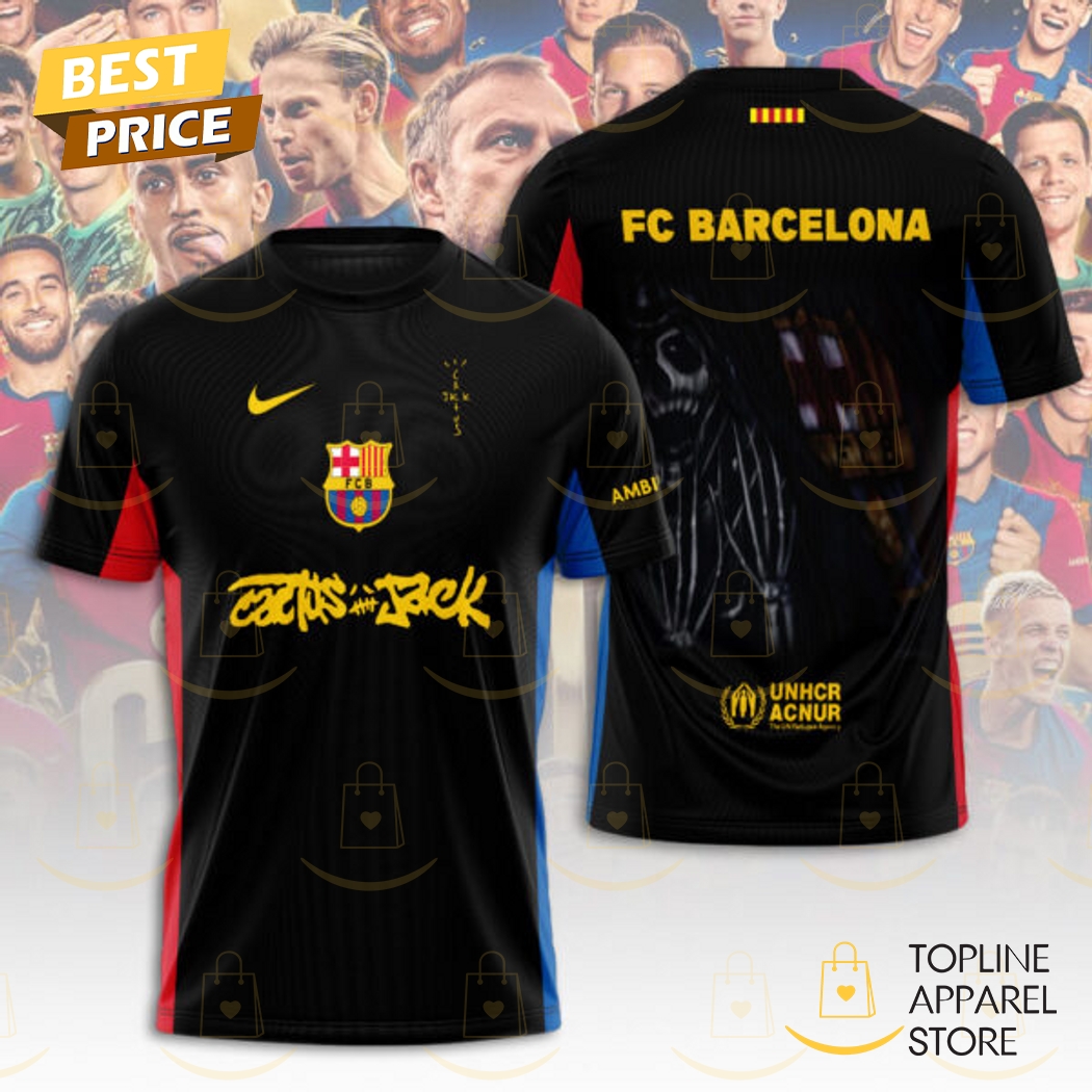FC Barcelona Cactus Jack Travis Scott 3D T-Shirt FC Barcelona Cactus Jack Travis Scott 3D T-Shirt