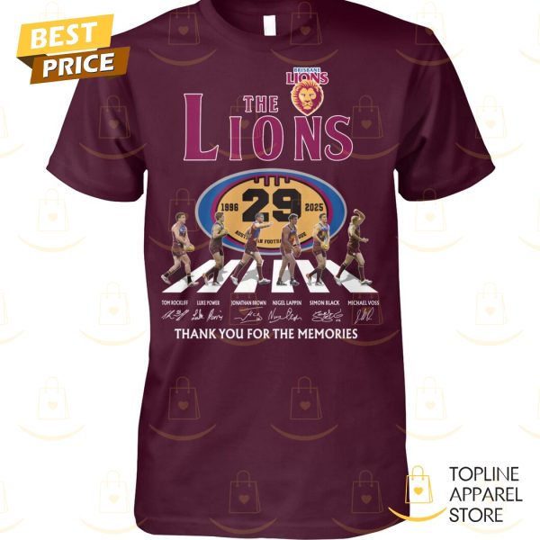Brisbane Lions The Lions 29 Years 1996-2025 Signature Thank You For The Memories Unisex T-Shirt