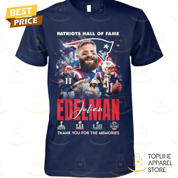 New England Patriots Hall Of Fame Julian Edelman Signature Thank You For The Memories Unisex T-Shirt