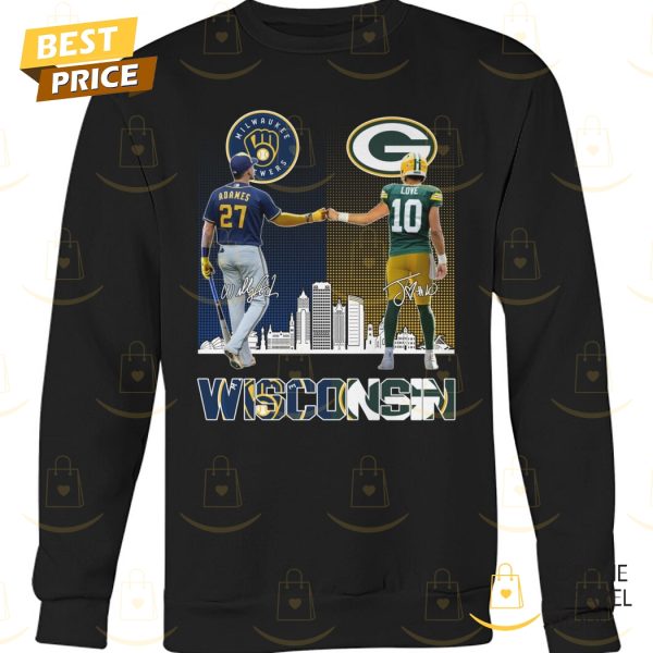Wisconsin Milwaukee Brewers x Green Bay Packers Signature Unisex T-Shirt