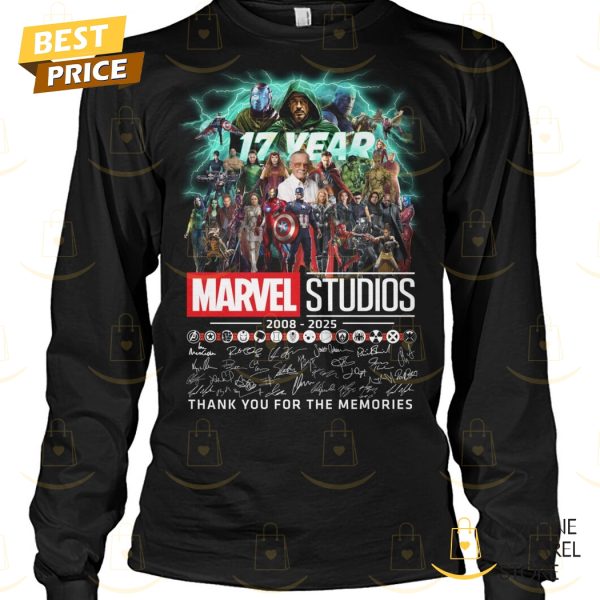 17 Years Marvel Studios 2008-2025 Signature Thank You For The Memories Unisex T-Shirt