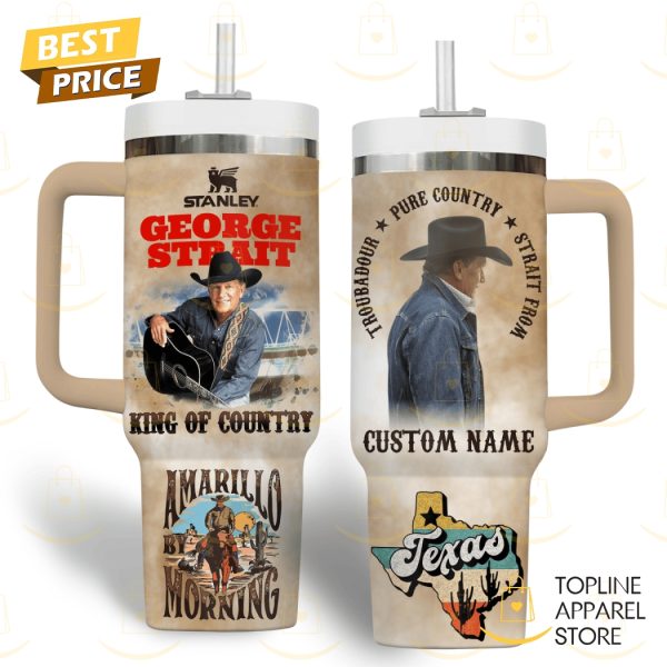 Personalized George Strait Amarillo By Morning King Of Country Tumbler With Handle And Straw