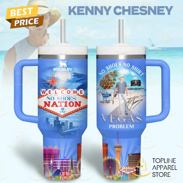 Kenny Chesney Welcome No Shoes Nation Tumbler With Handle And Straw