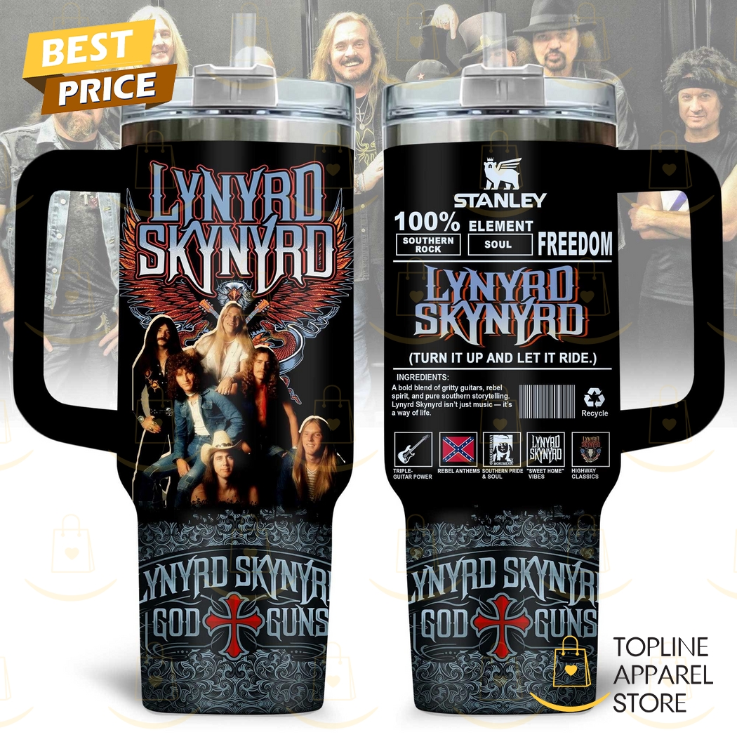 Lynyrd Skynyrd Turn It Up And Let It Ride Tumbler With Handle And Straw Lynyrd Skynyrd Turn It Up And Let It Ride Tumbler With Handle And Straw