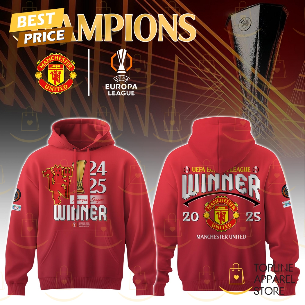 Manchester United 2025 UEFA Europa League Champions Hoodie Manchester United 2025 UEFA Europa League Champions Hoodie