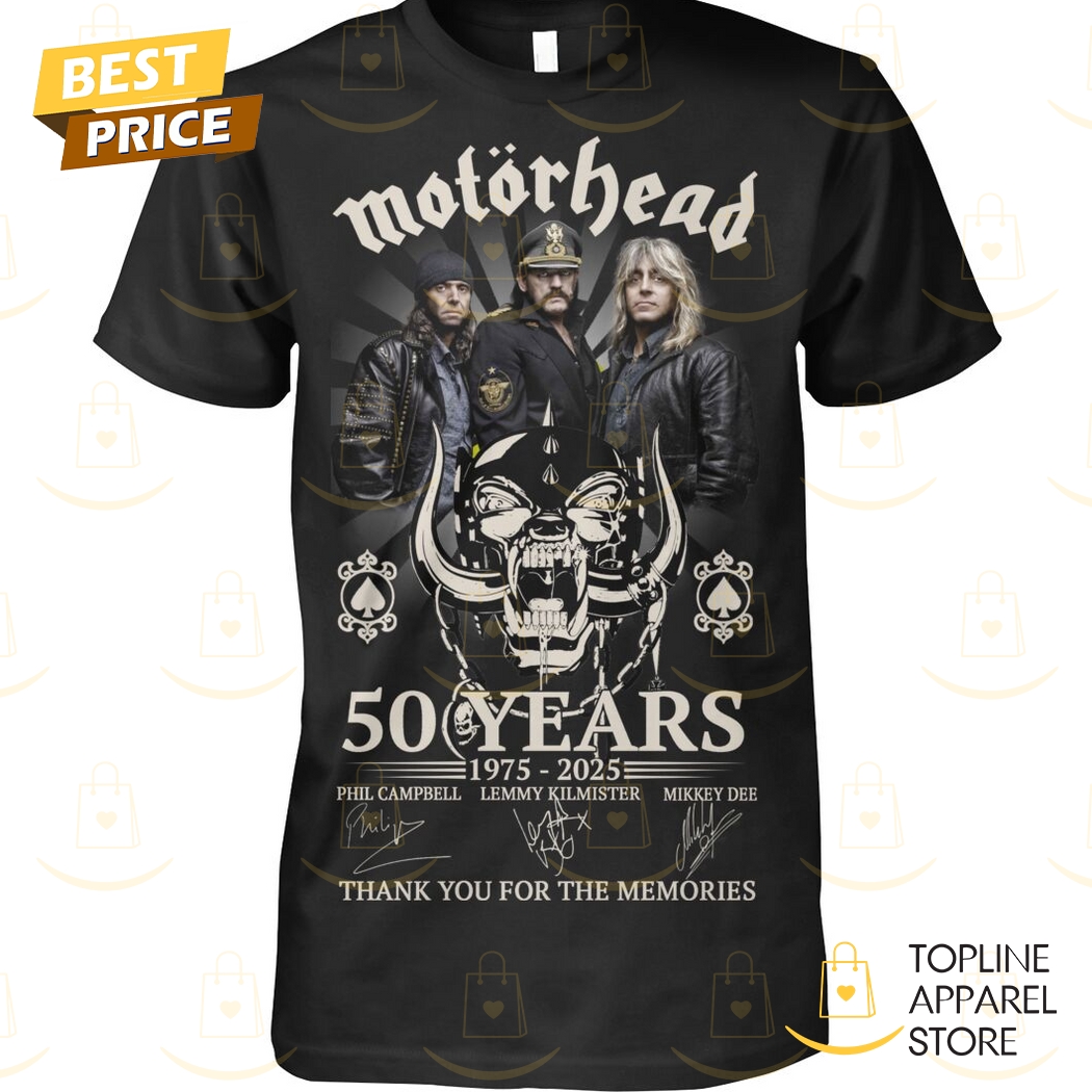 Motohead 50 Yeas 1975-2025 Signature Thank You For The Memories Unisex T-Shirt