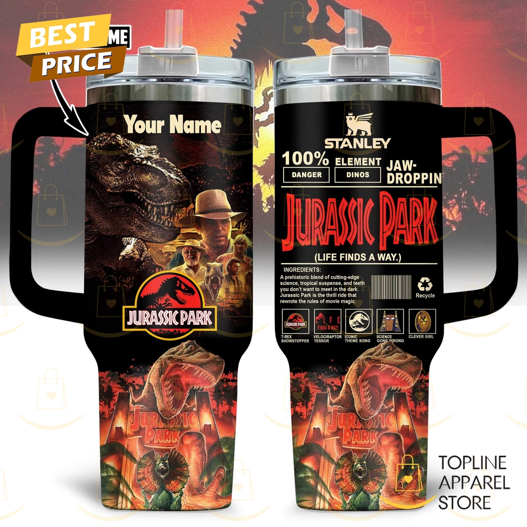 Personalized Jurassic Park Life Finds A Way Tumbler With Handle And Straw Personalized Jurassic Park Life Finds A Way Tumbler With Handle And Straw
